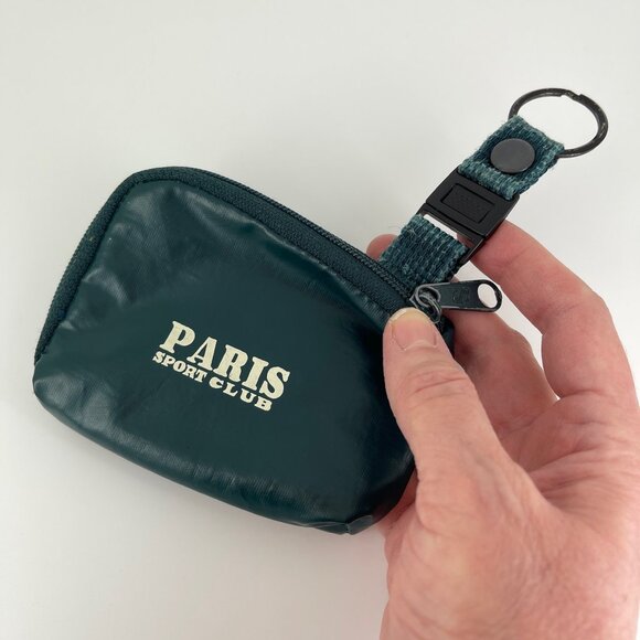 VINTAGE 80s PARIS SPORT CLUB NYLON ZIP BAG CHARM CREDIT CARD + CASH STASH POUCH - Picture 7 of 15